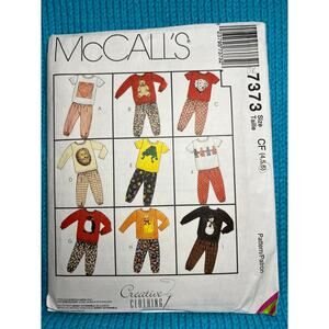 McCalls 7373 Sewing pattern Kids sweatshirt  tshirt pants shorts size 5 6